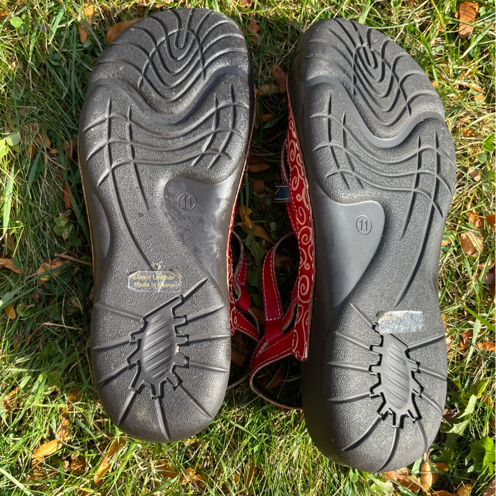 Elite By Corkys Red Strappy Sandals With Velcro A… - image 3